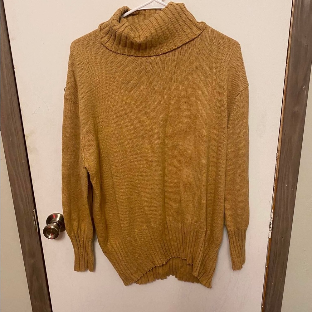 a new day Mustard Ribbed Turtleneck Sweater